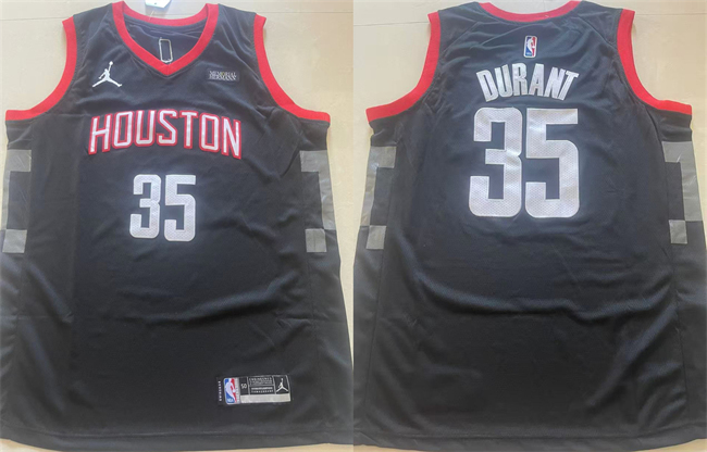 Personalized Men’s Houston Rockets #35 Kevin Durant Black Statement Edition Stitched Jersey