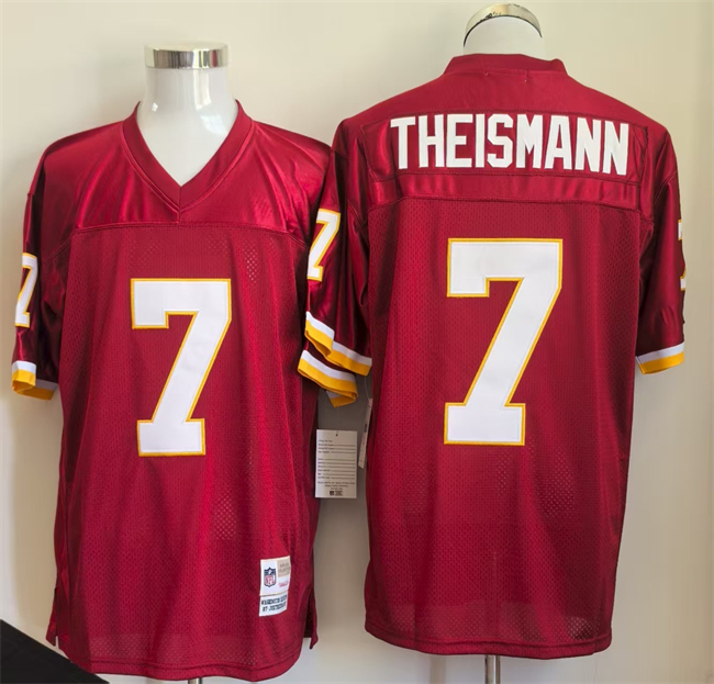 Personalized Men’s Washington Redskins #7 Joe Theismann Red Stitched Football Jersey