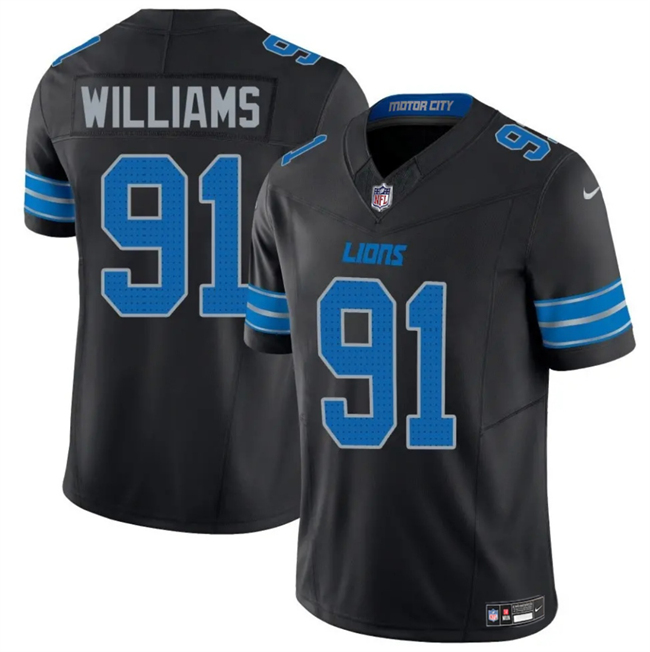 Personalized Men’s Detroit Lions #91 Tyleik Williams Black 2025 F.U.S.E. Limited Stitched Jersey
