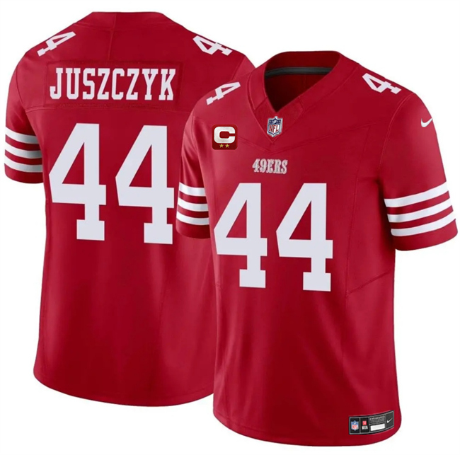 Personalized Men’s San Francisco 49ers #44 Kyle Juszczyk Red 2025 F.U.S.E. With 2-Star C Patch Untouchable Limited Stitched Football Jersey