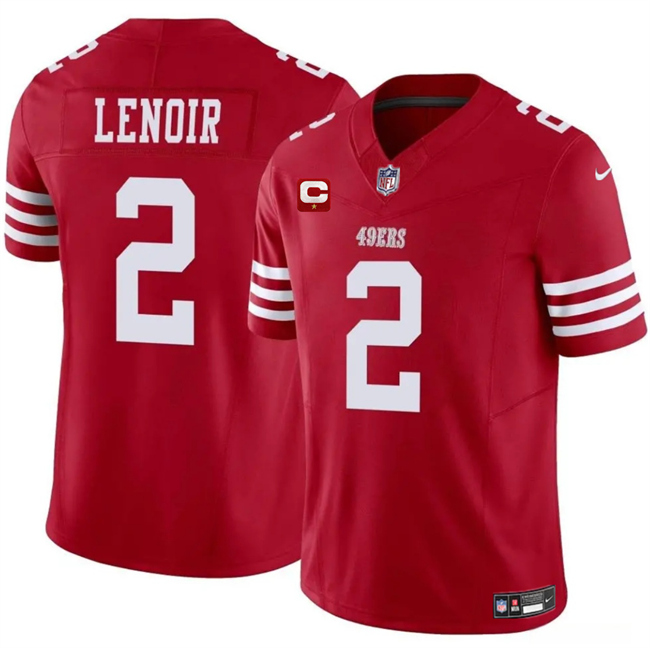 Personalized Men’s San Francisco 49ers #2 Deommodore Lenoir Red 2025 F.U.S.E. With 1-Star C Patch Untouchable Limited Stitched Football Jersey