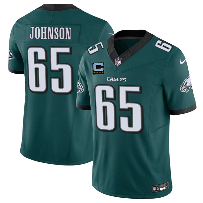 Personalized Men’s Philadelphia Eagles #65 Lane Johnson Green 2025 F.U.S.E. With 4-Star C Patch Untouchable Limited Stitched Football Jersey