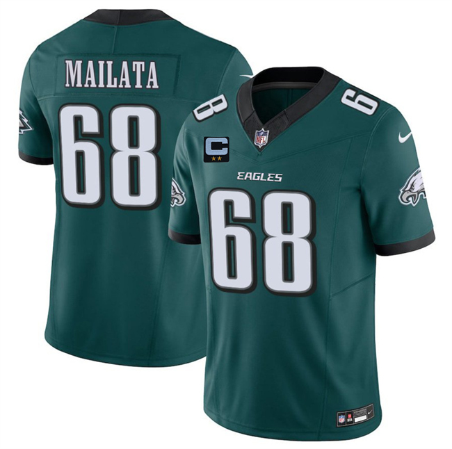 Personalized Men’s Philadelphia Eagles #68 Jordan Mailata Green 2025 F.U.S.E. With 2-Star C Patch Untouchable Limited Stitched Football Jersey