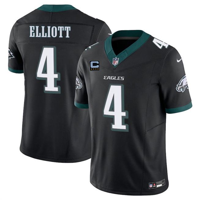 Personalized Men’s Philadelphia Eagles #4 Jake Elliott Black 2025 F.U.S.E. With 4-Star C Patch Untouchable Limited Throwback Stitched Football Jersey