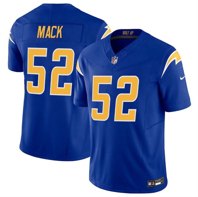 Personalized Men’s Los Angeles Chargers #52 Khalil Mack Royal 2025 F.U.S.E Limited Stitched Football Jersey