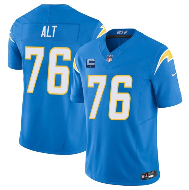 Personalized Men’s Los Angeles Chargers #76 Joe Alt Blue 2025 F.U.S.E With 1-Star C Patch Limited Stitched Football Jersey