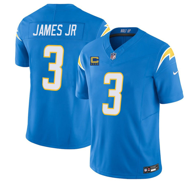 Personalized Men’s Los Angeles Chargers #3 Derwin James JR Blue 2025 F.U.S.E With 4-Star C Patch Limited Stitched Football Jersey