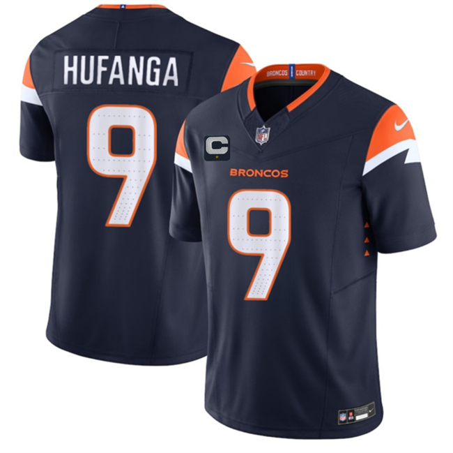 Personalized Men’s Denver Broncos #12 RJ Harvey Navy 2025 F.U.S.E. With 1-Star C Patch Limited Stitched Football Jersey