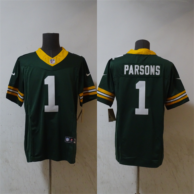 Personalized Men’s Green Bay Packers #1 Micah Parsons Green 2025 F.U.S.E. Limited Stitched Football Jersey