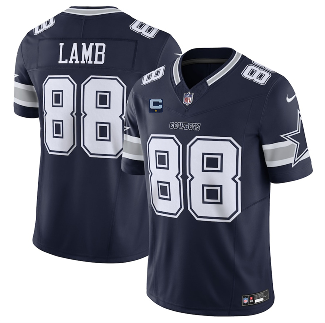 Personalized Men’s Dallas Cowboys #88 CeeDee Lamb Navy 2025 F.U.S.E. With 1-Star C Patch Limited Stitched Football Jersey