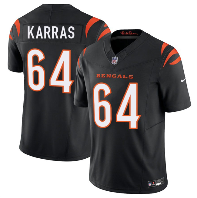 Personalized Men’s Cincinnati Bengals #64 Ted Karras Black 2025 F.U.S.E. Untouchable Limited Stitched Football Jersey