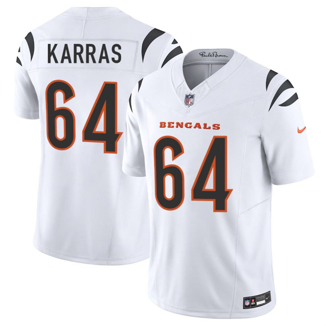 Personalized Men’s Cincinnati Bengals #64 Ted Karras White 2025 F.U.S.E. Untouchable Limited Stitched Football Jersey