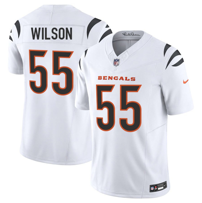 Personalized Men’s Cincinnati Bengals #55 Logan Wilson White 2025 F.U.S.E. Untouchable Limited Stitched Football Jersey