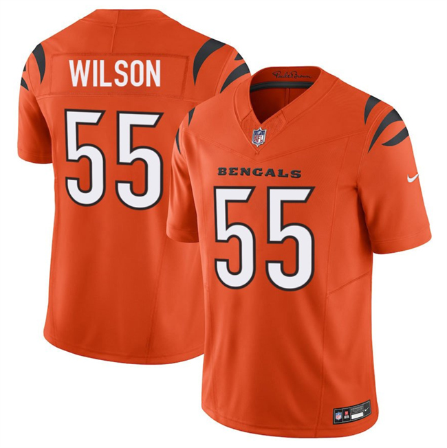Personalized Men’s Cincinnati Bengals #55 Logan Wilson Orange 2025 F.U.S.E. Untouchable Limited Stitched Football Jersey