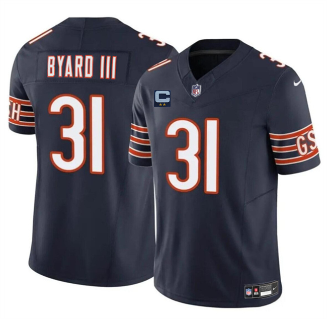 Personalized Men’s Chicago Bears #31 Kevin Byard III Navy 2025 F.U.S.E. With 2-Star C Patch Untouchable Limited Stitched Football Jersey