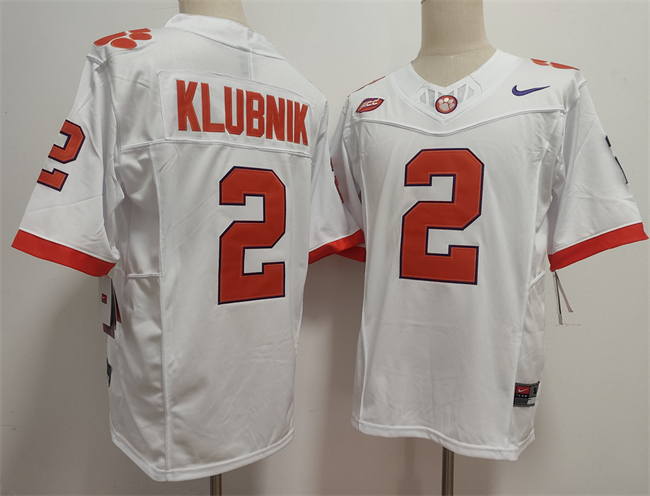 Personalized Men’s Clemson Tigers #2 Cade Klubnik White F.U.S.E. Stitched Football Jersey