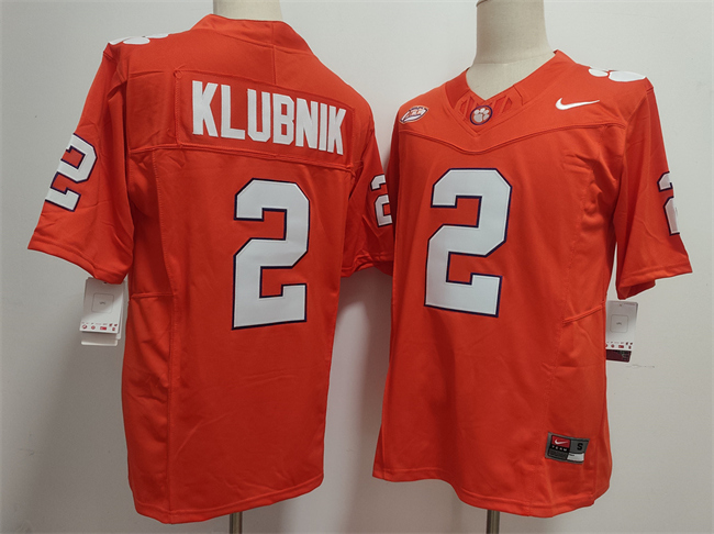 Personalized Men’s Clemson Tigers #2 Cade Klubnik Orange F.U.S.E. Stitched Football Jersey