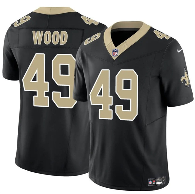 Personalized Men’s New Orleans Saints #49 Zach Wood Black 2025 F.U.S.E Limited Stitched Football Jersey