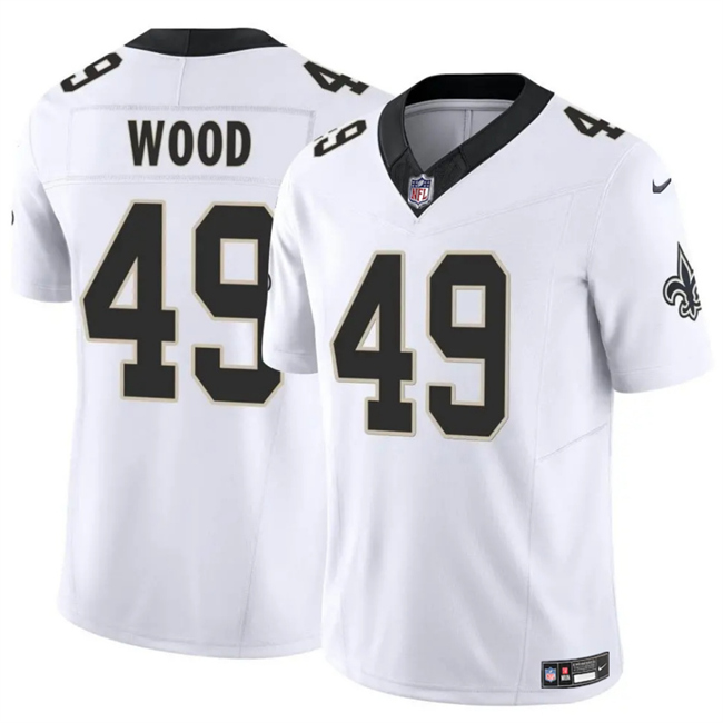 Personalized Men’s New Orleans Saints #49 Zach Wood White 2025 F.U.S.E Limited Stitched Football Jersey