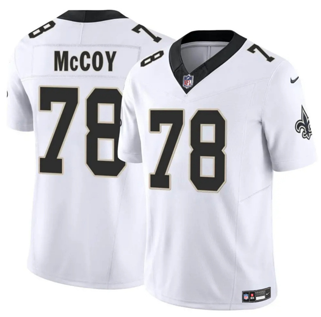 Personalized Men’s New Orleans Saints #78 Erik McCoy White 2025 F.U.S.E Limited Stitched Football Jersey
