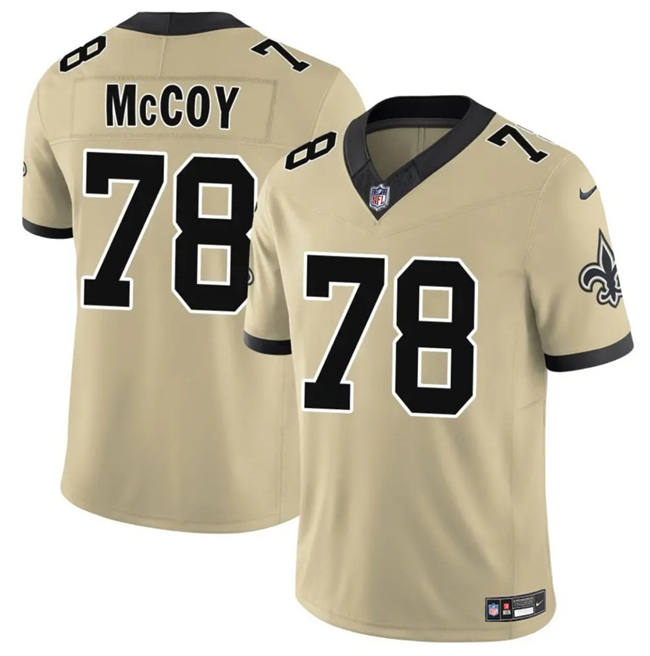 Personalized Men’s New Orleans Saints #78 Erik McCoy Gold 2025 F.U.S.E. Alternate Limited Stitched Football Jersey