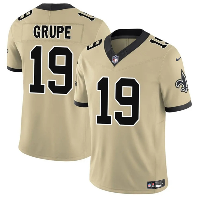 Personalized Men’s New Orleans Saints #19 Blake Grupe Gold 2025 F.U.S.E. Alternate Limited Stitched Football Jersey