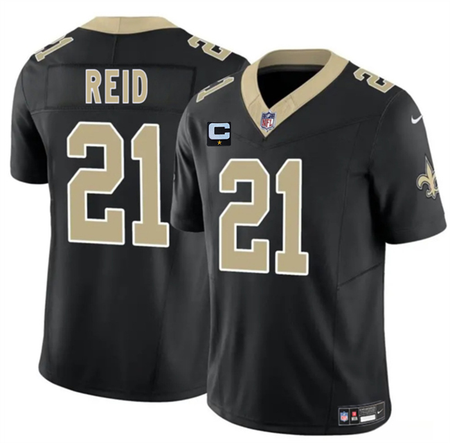Personalized Men’s New Orleans Saints #21 Justin Reid Black 2025 F.U.S.E With 1-Star C Patch Limited Stitched Football Jersey