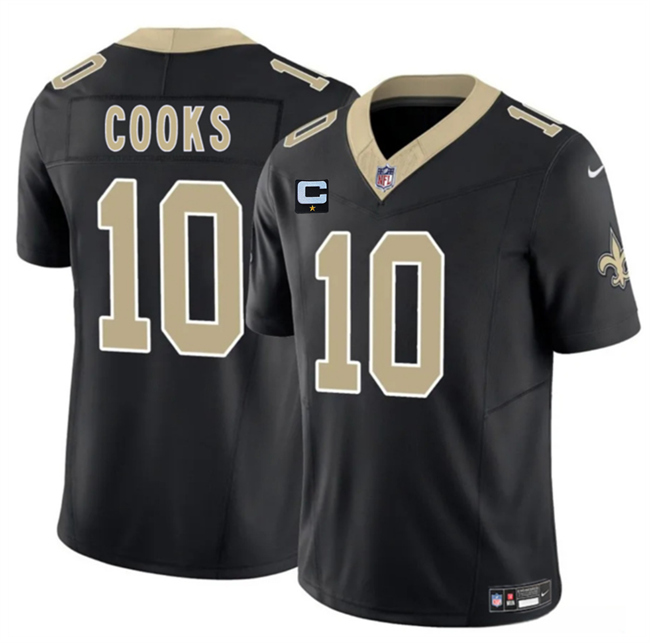 Personalized Men’s New Orleans Saints #10 Brandin Cooks Black 2025 F.U.S.E With 1-Star C Patch Limited Stitched Football Jersey
