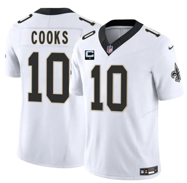 Personalized Men’s New Orleans Saints #10 Brandin Cooks White 2025 F.U.S.E With 1-Star C Patch Limited Stitched Football Jersey