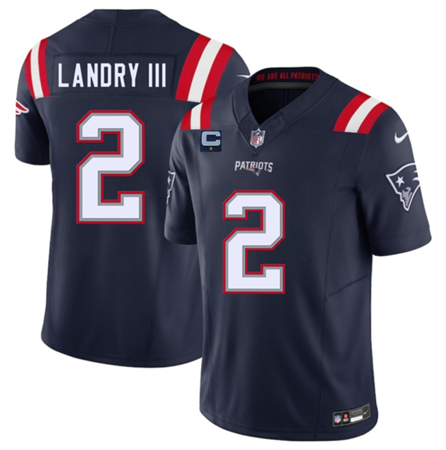 Personalized Men’s New England Patriots #2 Harold Landry III Navy 2025 F.U.S.E. With 1-Star C Patch Limited Stitched Football Jersey