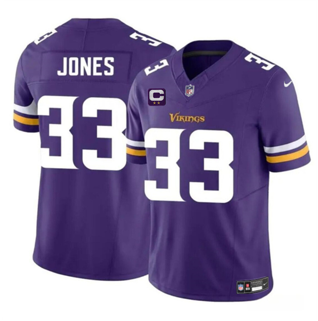 Personalized Men’s Minnesota Vikings #33 Aaron Jones Purple 2025 F.U.S.E. Untouchable Limited Stitched Jersey