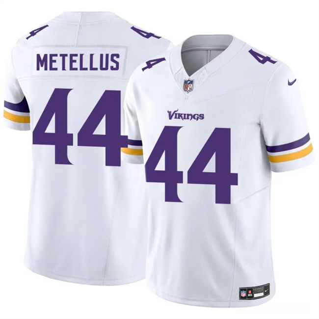 Personalized Men’s Minnesota Vikings #44 Josh Metellus White 2025 F.U.S.E. Untouchable Limited Stitched Jersey