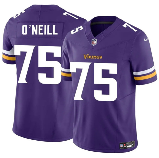 Personalized Men’s Minnesota Vikings #75 Brian O’Neill Purple 2025 F.U.S.E. Untouchable Limited Stitched Jersey