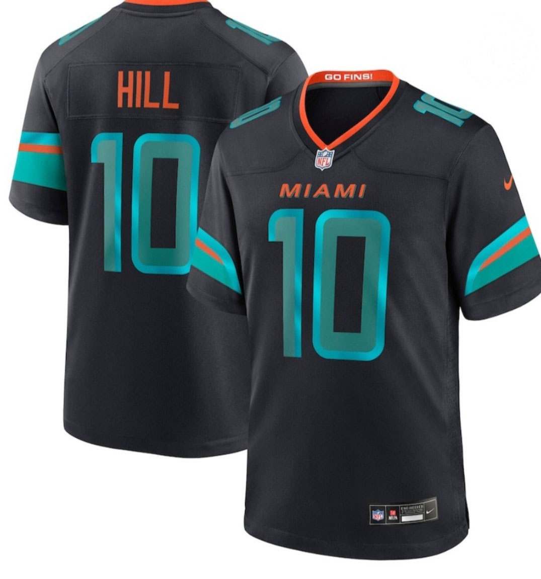Personalized Men’s #10 Tyreek Hill Miami Dolphins Rivalries Collection Game Jersey