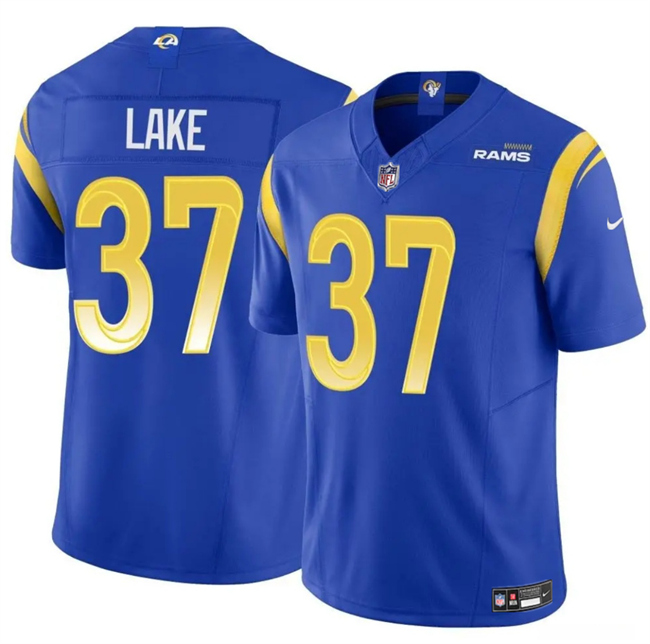Personalized Men’s Los Angeles Rams #37 Quentin Lake Blue 2025 F.U.S.E. Untouchable Stitched Football Jersey
