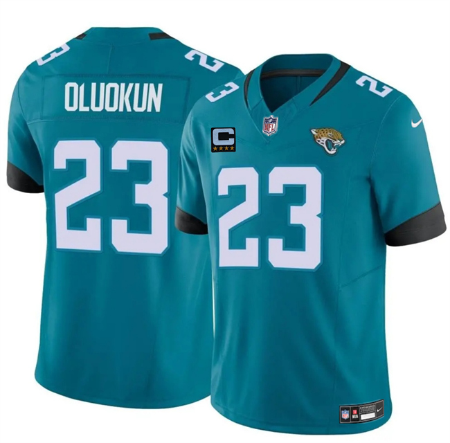 Personalized Men’s Jacksonville Jaguars #23 Foye Oluokun Teal 2025 F.U.S.E. With 4-Star C Patch Untouchable Limited Stitched Jersey