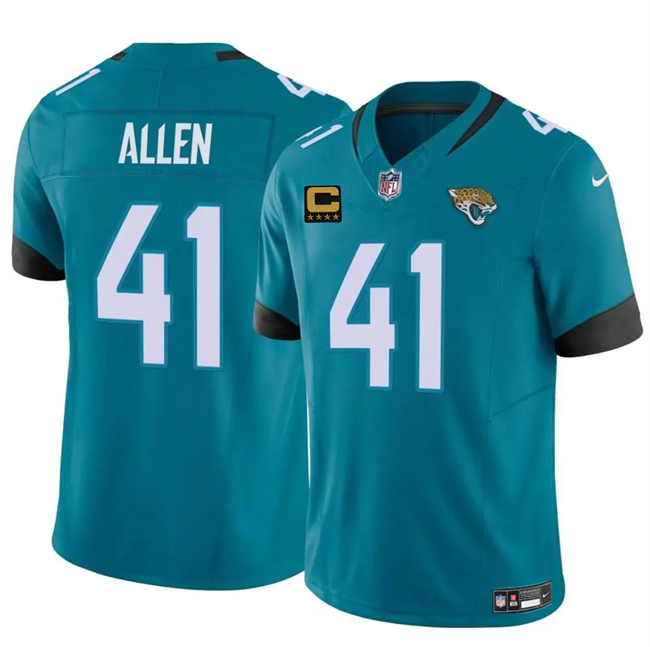 Personalized Men’s Jacksonville Jaguars #41 Josh Hines-Allen Teal 2025 F.U.S.E. With 4-Star C Patch Untouchable Limited Stitched Jersey