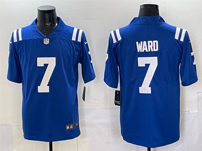 Personalized Men’s Indianapolis Colts #7 Charvarius Ward Blue Limited Stitched Football Jersey
