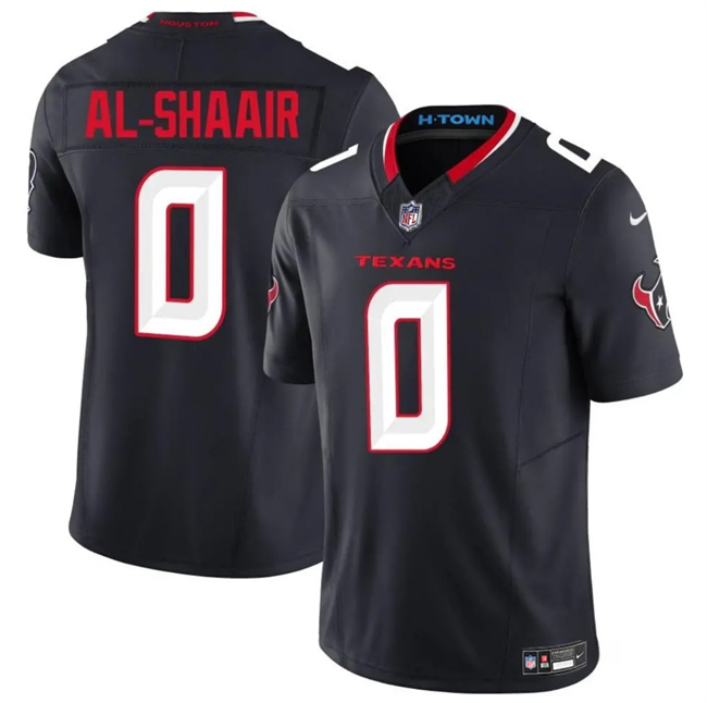 Personalized Men’s Houston Texans #0 Azeez Al-Shaair Navy 2025 F.U.S.E. Limited Stitched Football Jersey