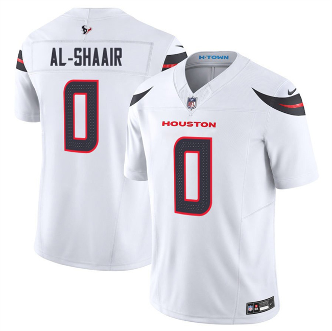 Personalized Men’s Houston Texans #0 Azeez Al-Shaair White 2025 F.U.S.E. Limited Stitched Football Jersey