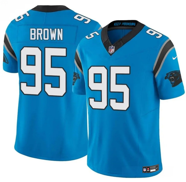 Personalized Men’s Carolina Panthers #95 Derrick Brown Blue 2025 F.U.S.E. Limited Stitched Football Jersey