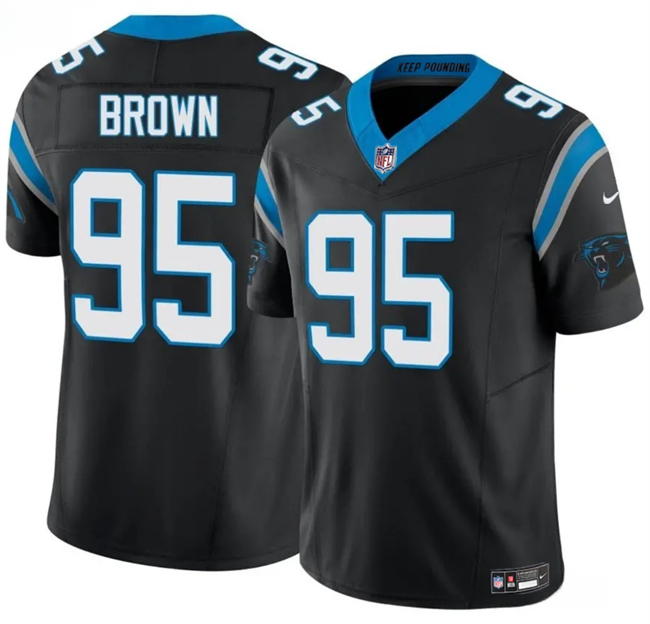 Personalized Men’s Carolina Panthers #95 Derrick Brown Black 2025 F.U.S.E. Limited Stitched Football Jersey