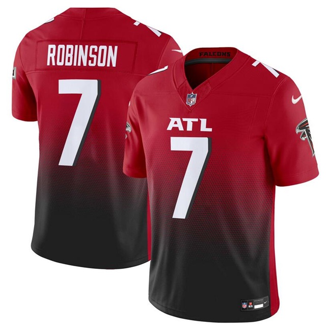 Personalized Men’s Atlanta Falcons #7 Bijan Robinson Red Black F.U.S.E Untouchable Limited Stitched Football Jersey