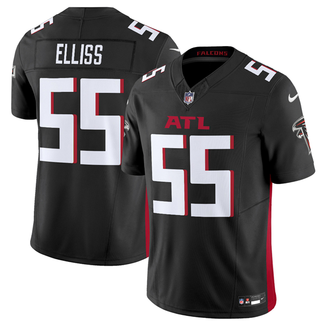 Personalized Men’s Atlanta Falcons 55 Kaden Elliss Black 2025 F.U.S.E. Untouchable Limited Stitched Football Jersey