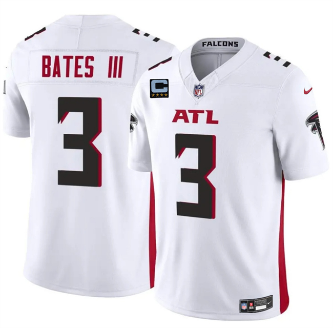 Personalized Men’s Atlanta Falcons #3 Jesse Bates III White 2025 F.U.S.E With 4-Star C Patch Untouchable Limited Stitched Football Jersey