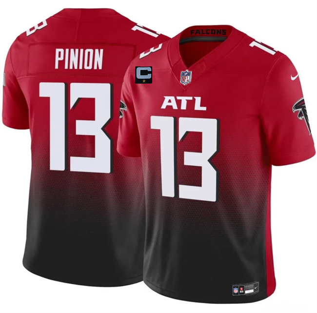 Personalized Men’s Atlanta Falcons #13 Bradley Pinion Red Black 2025 F.U.S.E With 1-Star C Patch Untouchable Limited Stitched Football Jersey