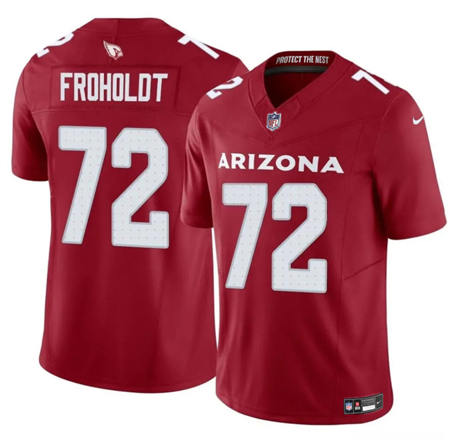 Personalized Men’s Arizona Cardinals #72 Hjalte Froholdt Red 2025 F.U.S.E. Untouchable Limited Stitched Jersey