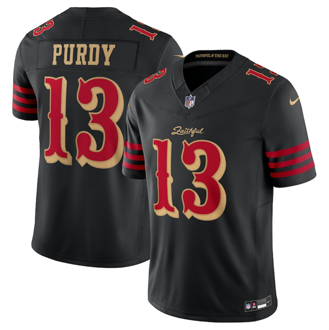 Personalized Women’s San Francisco 49ers #13 Brock Purdy Black 2025 F.U.S.E. Rivalries Limited Stitched Football Jersey(Run Small)