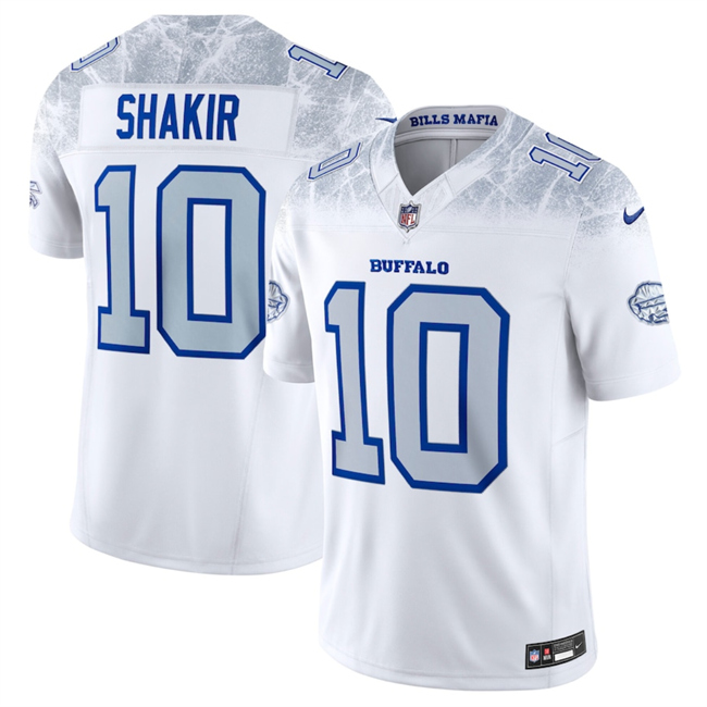 Personalized Women’s Buffalo Bills #10 Khalil Shakir White 2025 F.U.S.E. Rivalries Untouchable Stitched Football Jersey(Run Small)