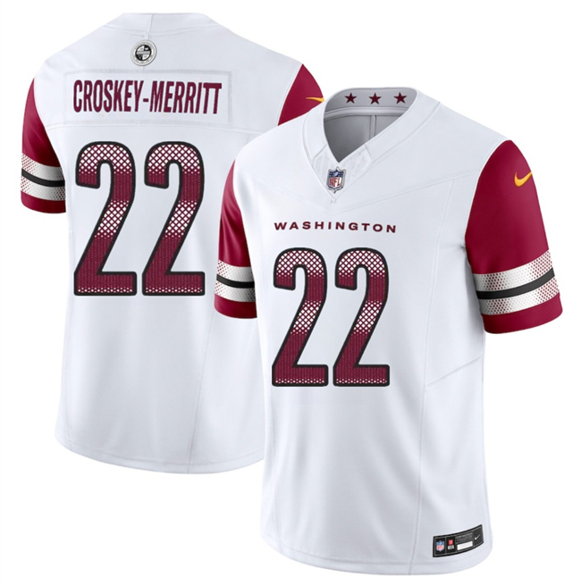 Personalized Men’s Washington Commanders #22 Jacory Croskey-Merritt White 2025 F.U.S.E. Limited Stitched Football Jersey